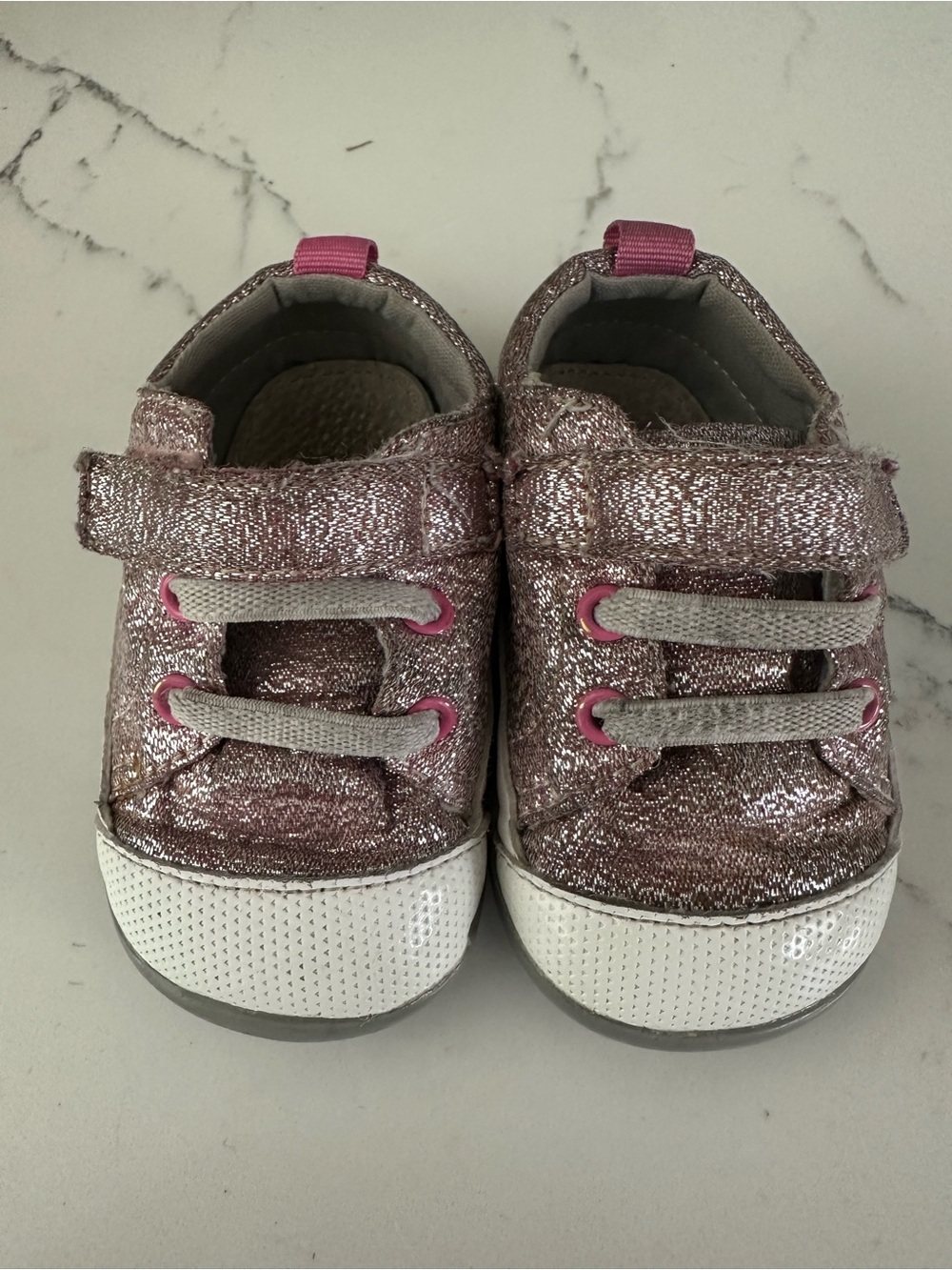 See Kai Run, First Walker Baby Shoes, Pink Glitter, Size 4